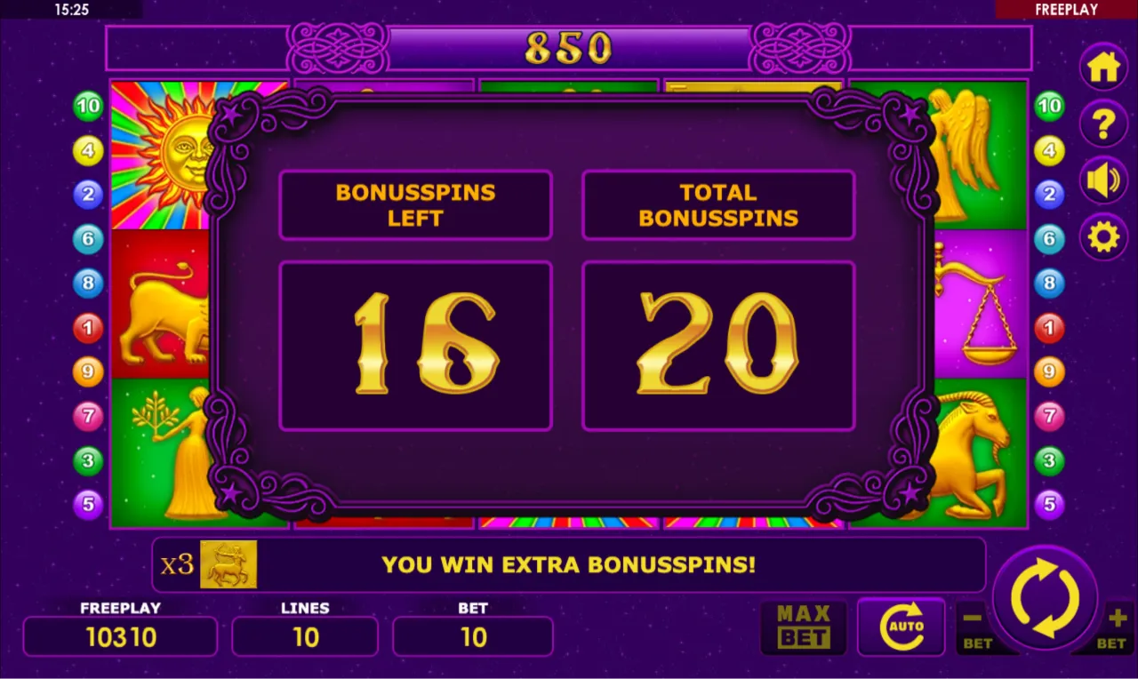 Extra Bonusspins awarded message extending the round