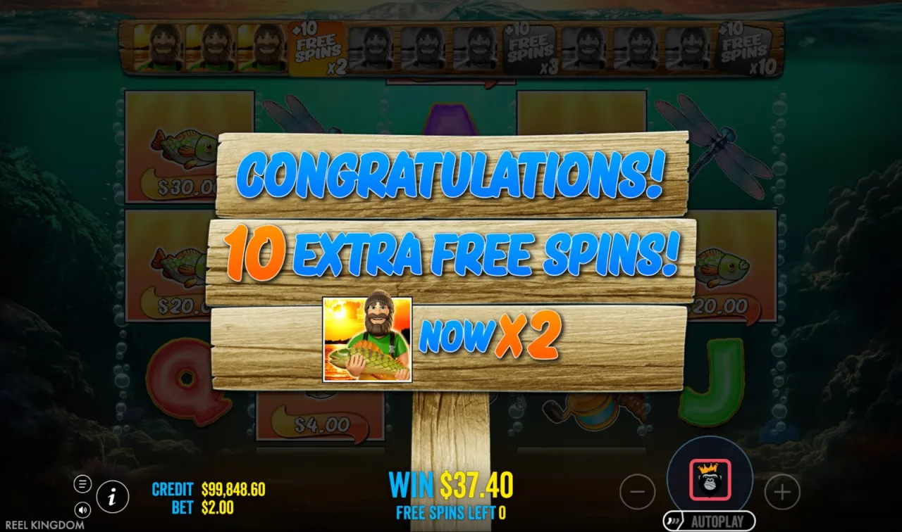 Retrigger sign - 10 extra free spins