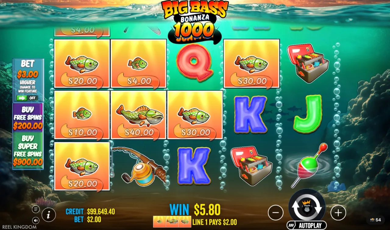 The grid packed with money fish, $4.00 up to $40.00