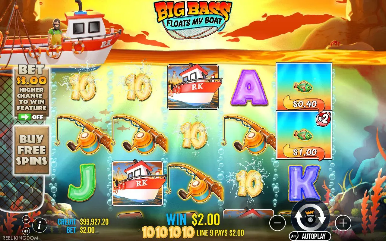 Four-of-a-kind line of 10s showing a one-times-stake win