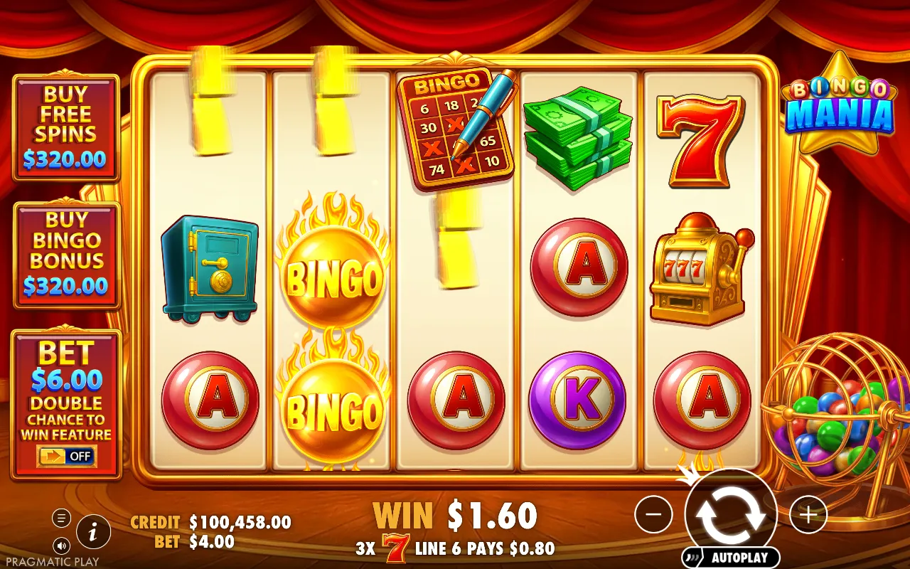 Three Lucky 7s on a line paying 1.60