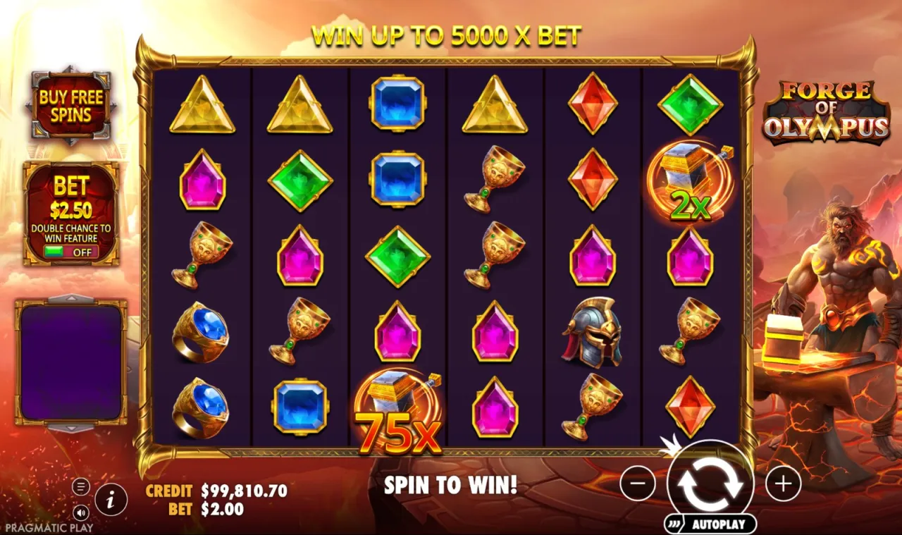 A 75x and a 2x multiplier on a spin that pays nothing