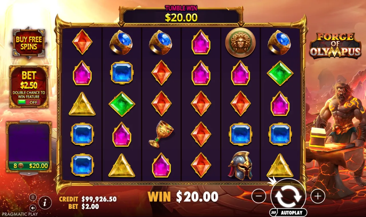 Eight blue gems paying $20.00