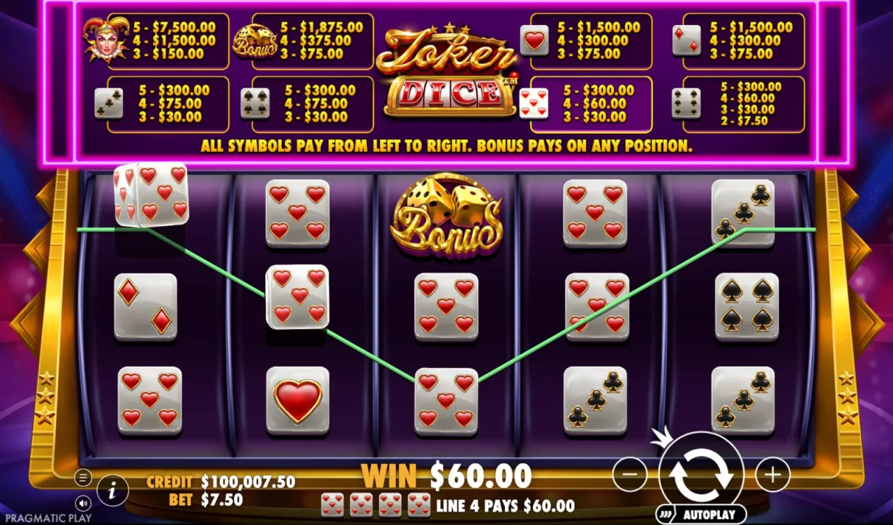 Joker's Jewels Dice slot