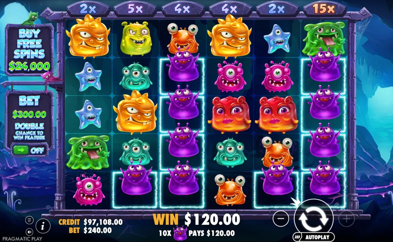 10 purple monsters, $120