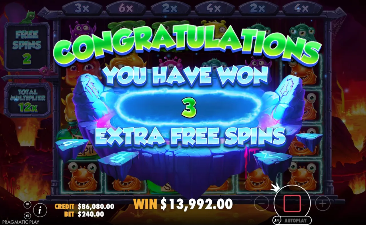 3 extra free spins