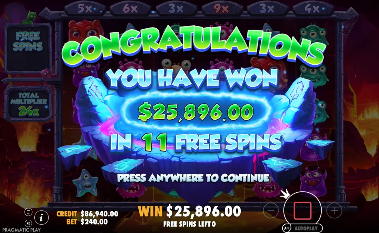$25,896 in 11 free spins