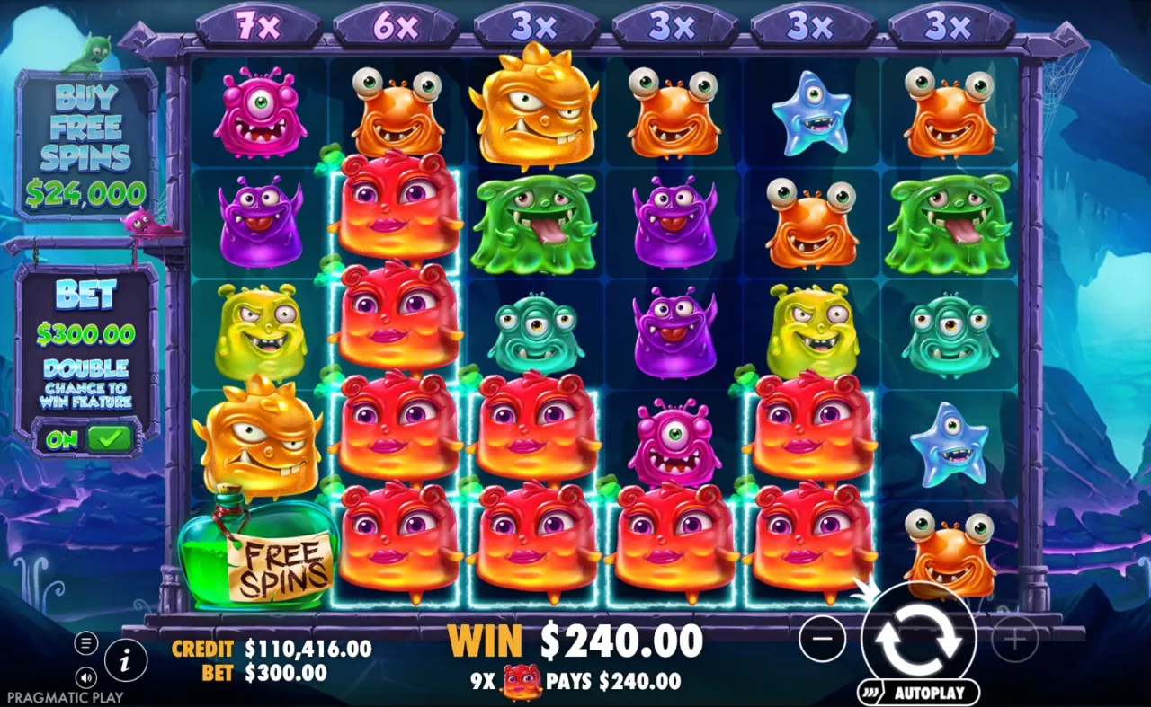 Nine red monsters, $240
