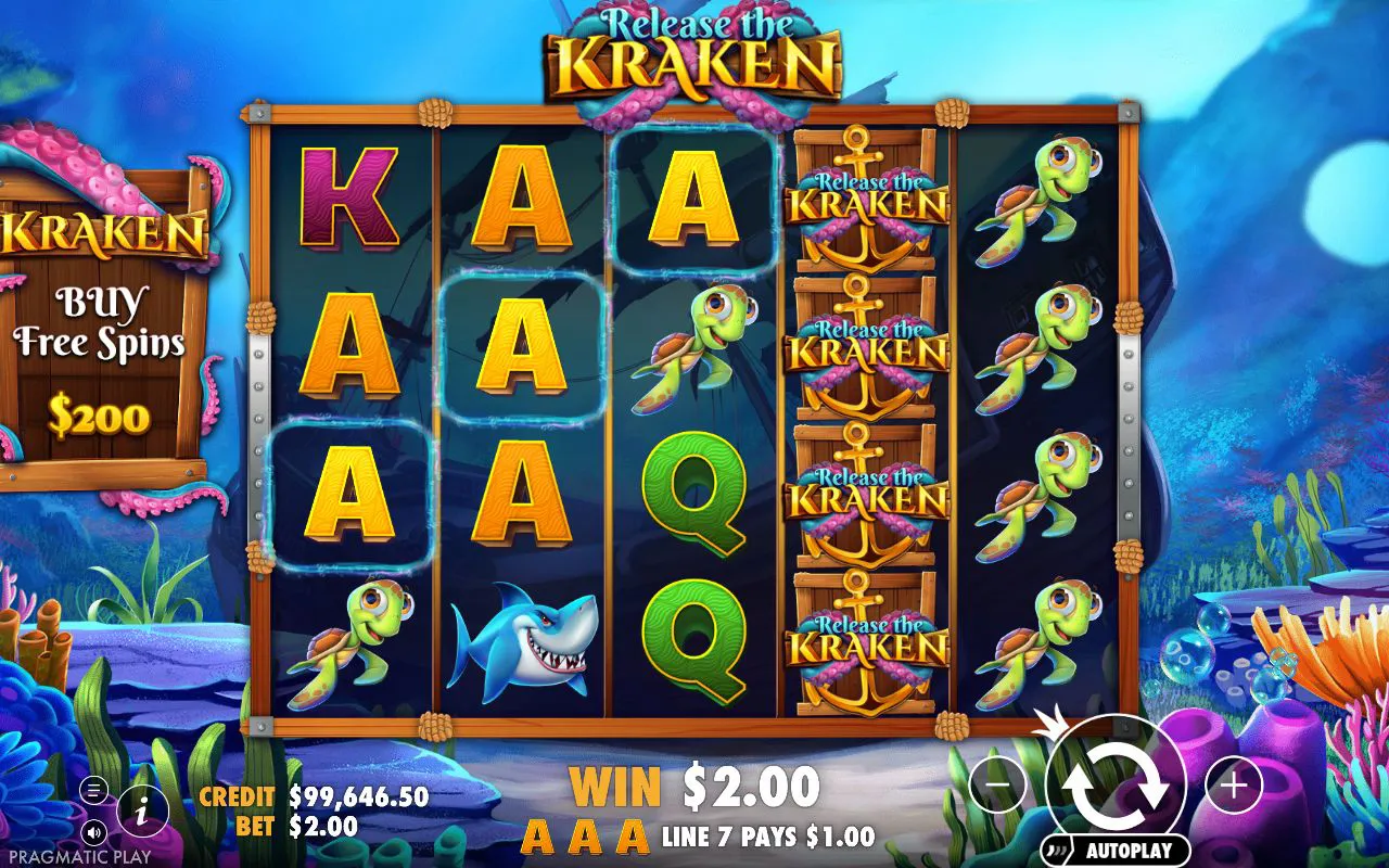 Free-spins reels with a full column of golden anchors on a paying line