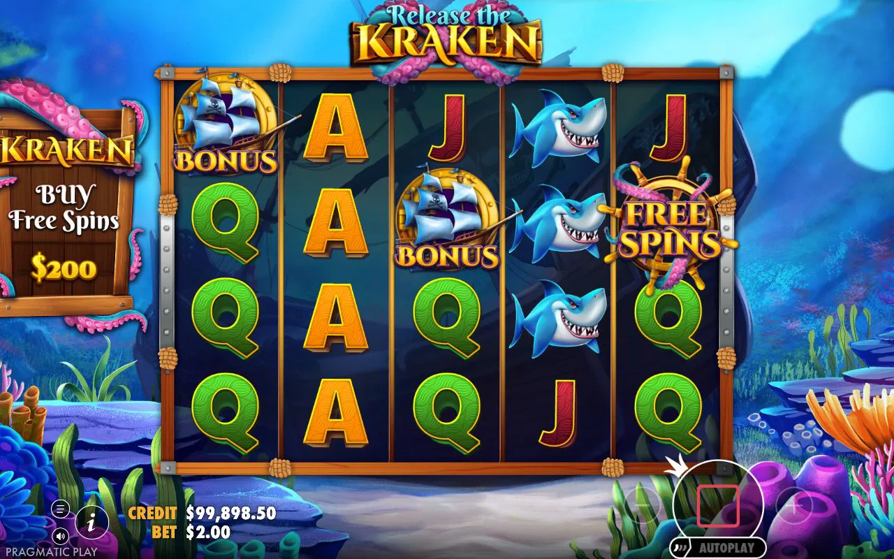 Base grid with a treasure-ship chest bonus symbol and a free spins symbol among the royals