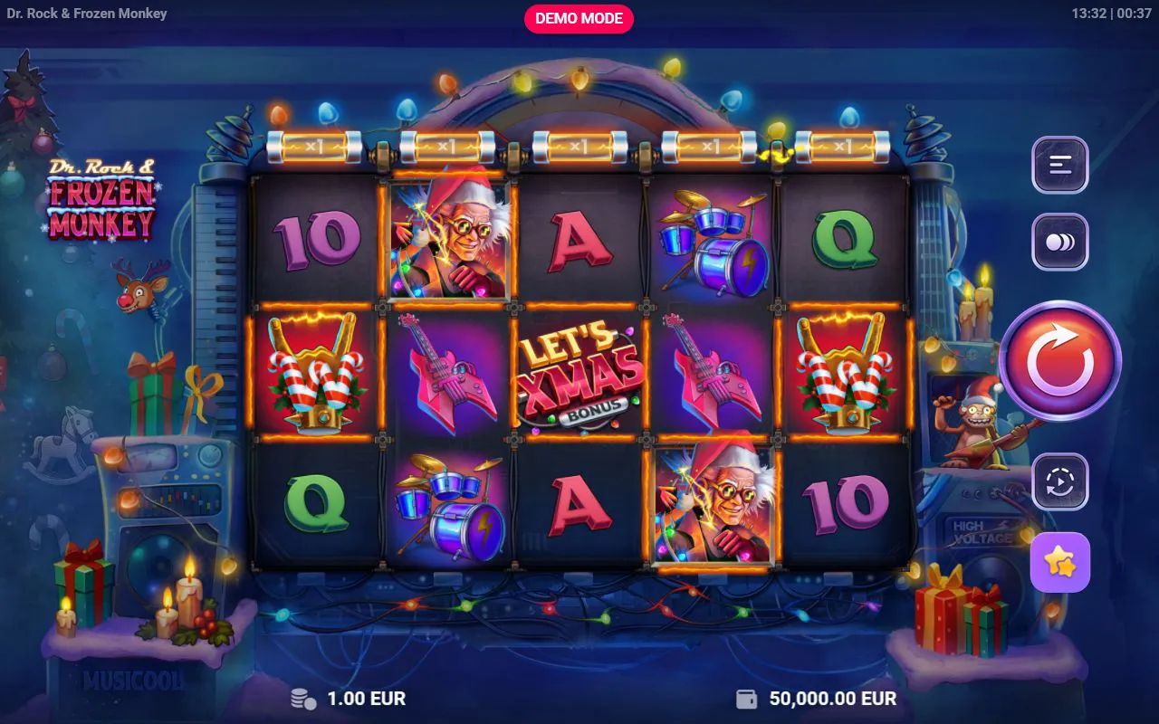 Loaded grid with fairy lights and multiplier rail at ×1